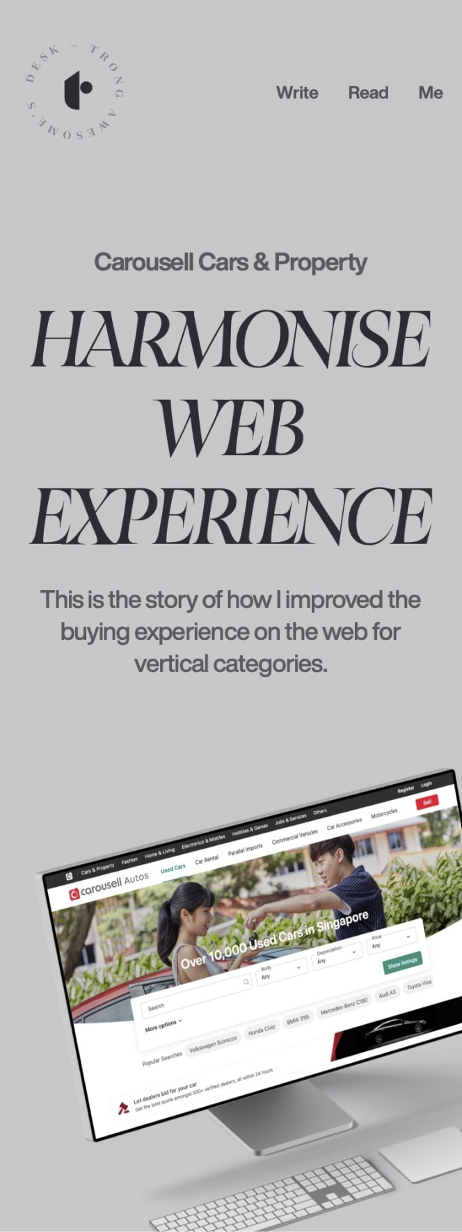 harmonise web experience mobile